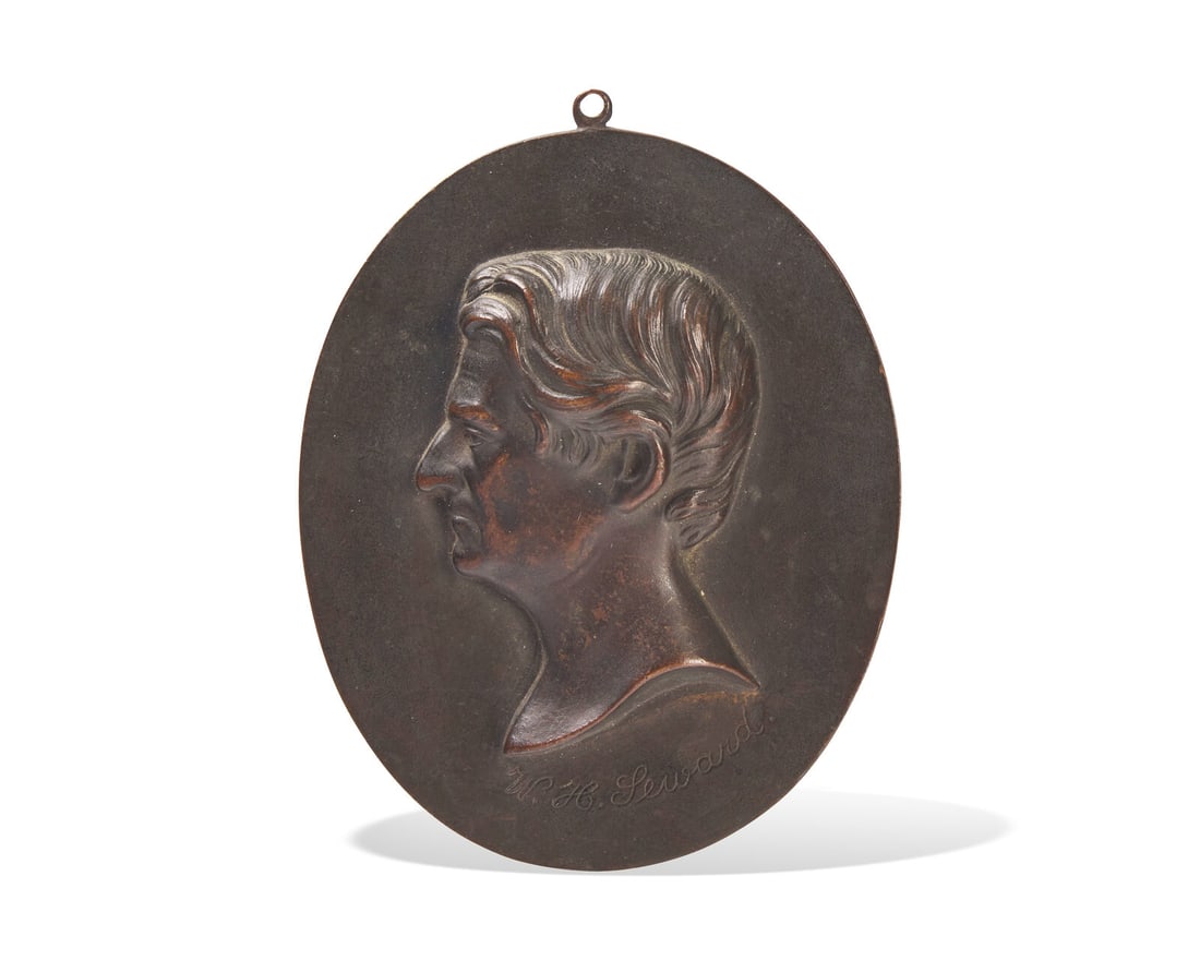 American School 19th Century, A Cast Bronze Profile Portrait of William H. Seward (1801-1872) (1 of 2)
