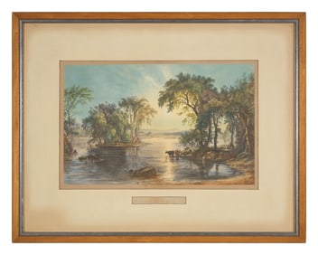 After Jasper Francis Cropsey (1823-1900), A Print or Facsimile: Autumn on the Susquehanna