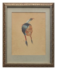 Olaf Wieghorst (1899-1988), A Portrait of a Native American