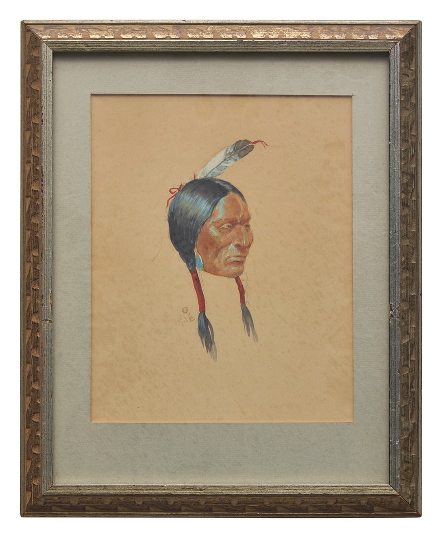 Olaf Wieghorst (1899-1988), A Portrait of a Native American (1 of 2)