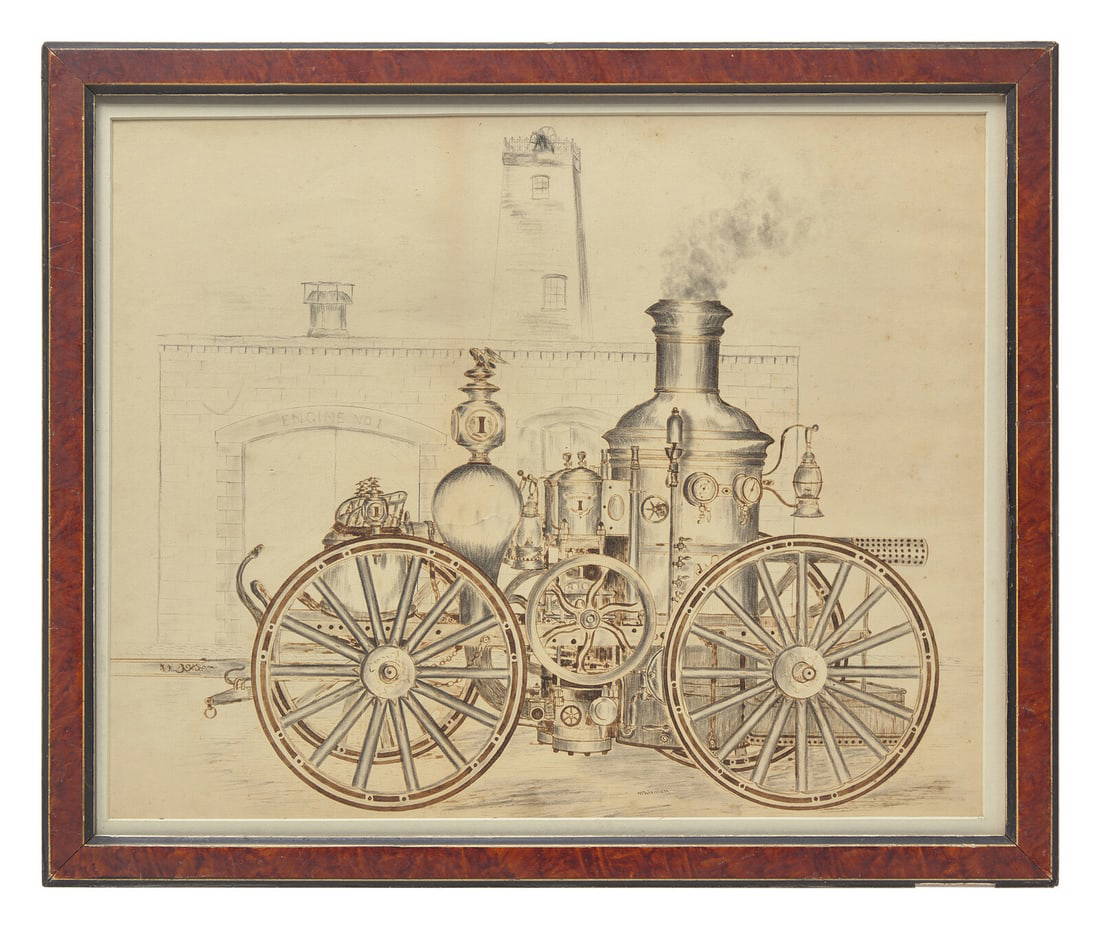 American School 19th Century, A Sketch of Fire Engine No. 1