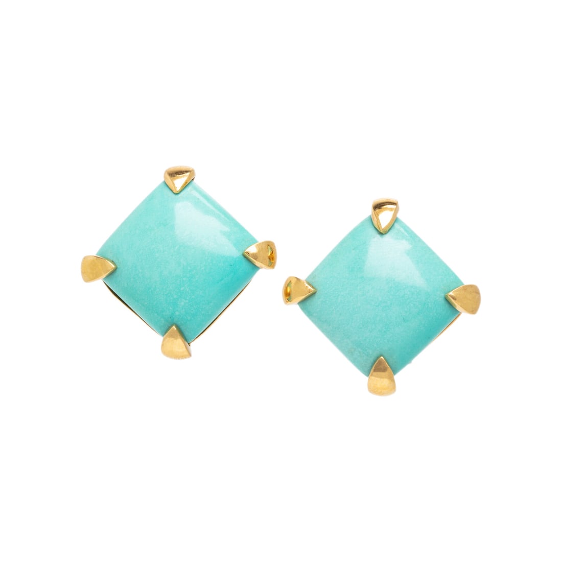 VALENTIN MAGRO, TURQUOISE AND YELLOW GOLD EARRINGS (1 of 2)