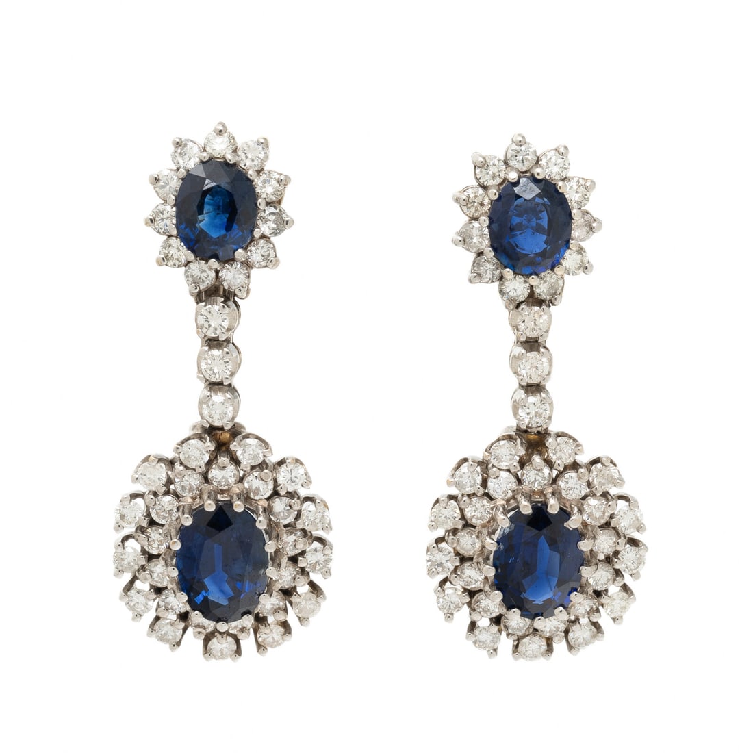 SAPPHIRE, DIAMOND, AND WHITE GOLD EARRINGS (1 of 2)