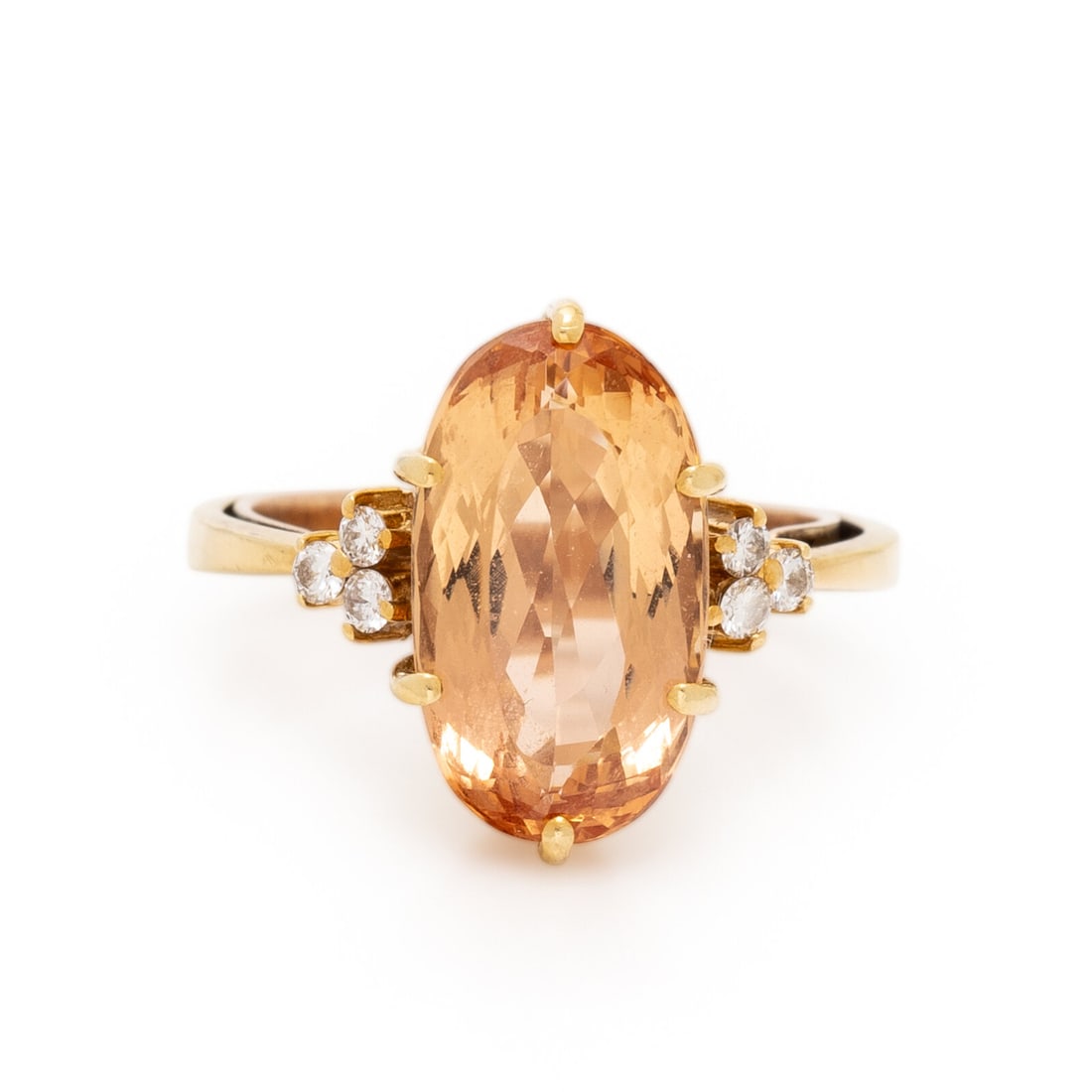 IMPERIAL TOPAZ, DIAMOND, AND YELLOW GOLD RING (1 of 3)