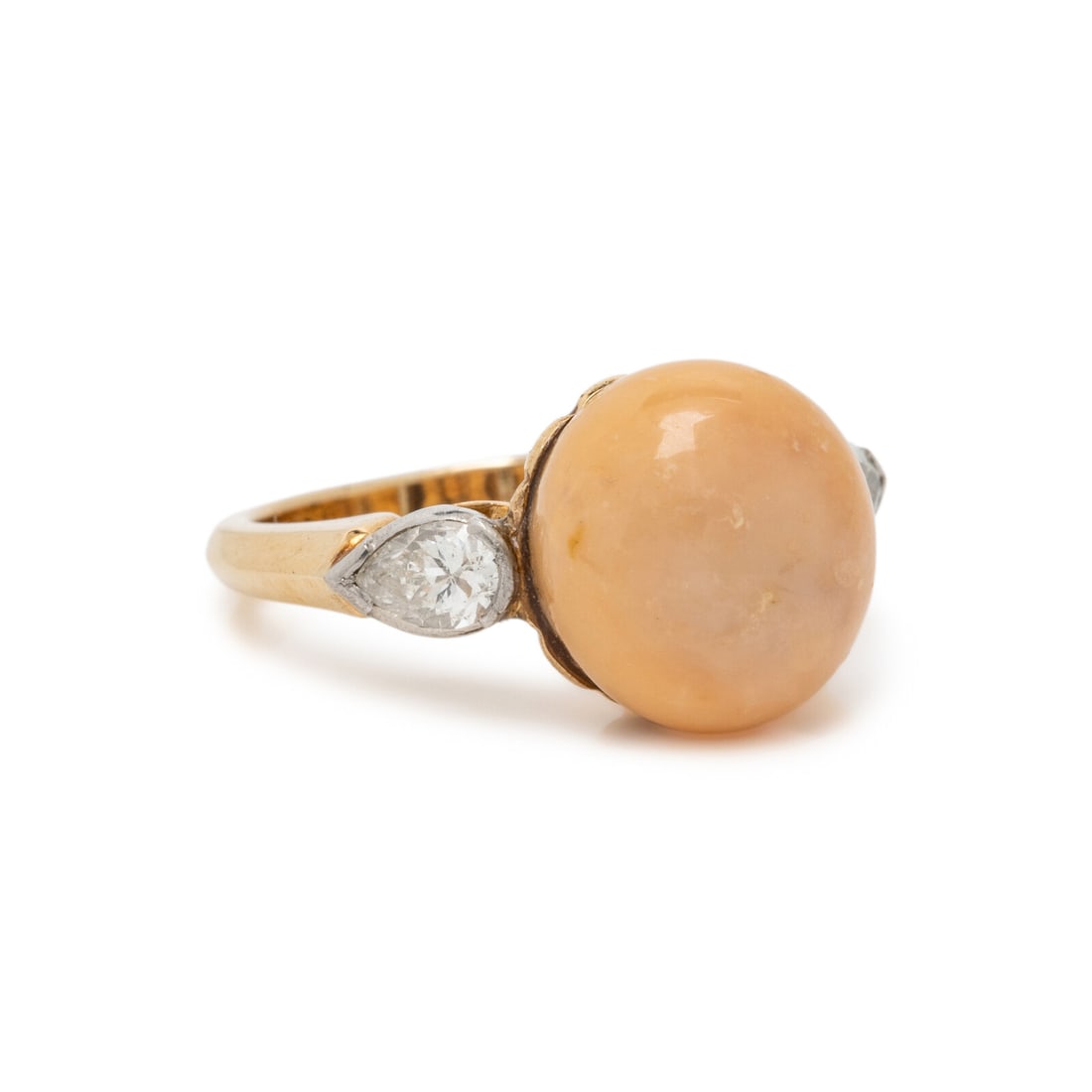 CONCH PEARL AND DIAMOND RING - 2