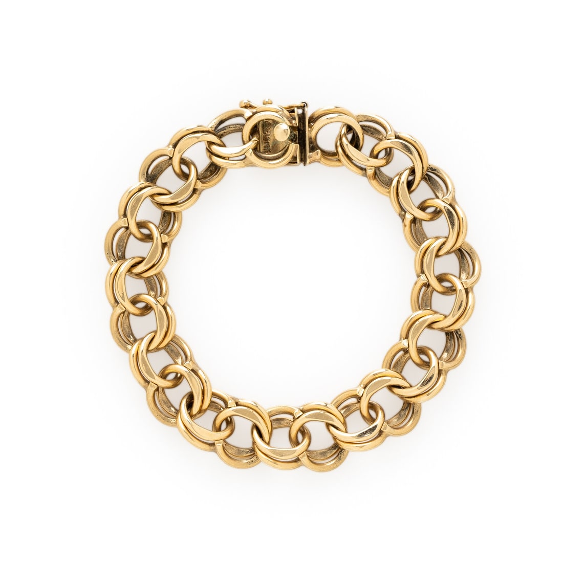YELLOW GOLD DOUBLE LINK CHAIN BRACELET (1 of 3)