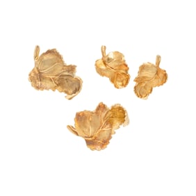 ASPREY, YELLOW GOLD LEAF MOTIF JEWELRY SUITE