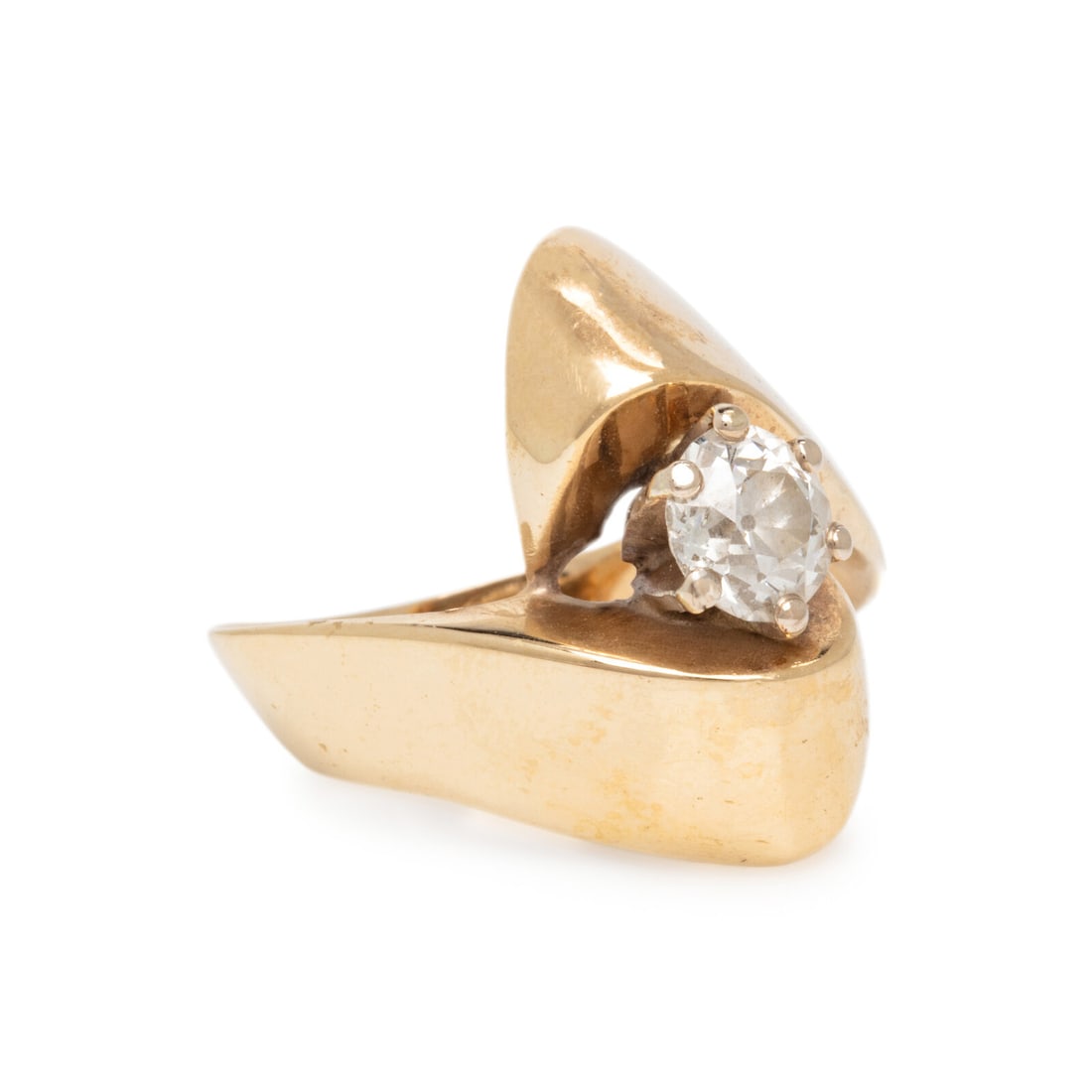 DIAMOND AND YELLOW GOLD RING - 2