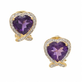 AMETHYST AND DIAMOND EARRINGS