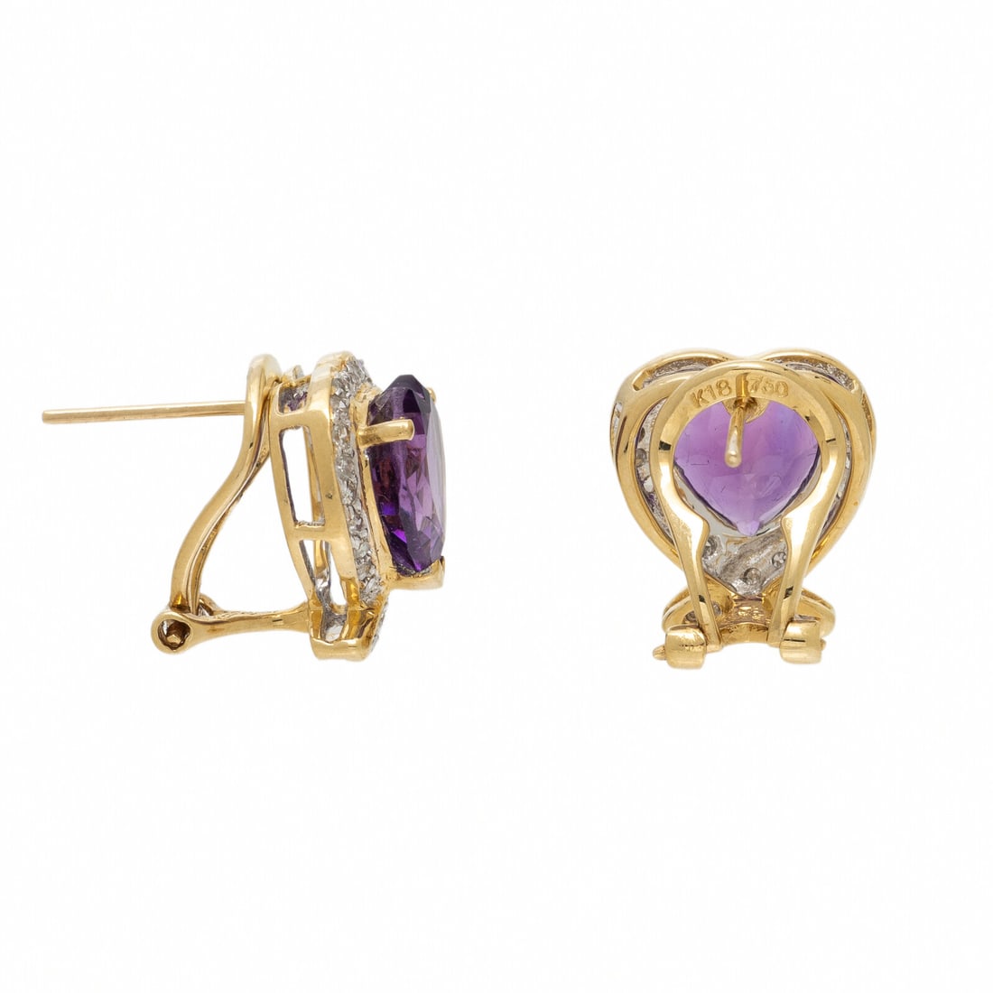 AMETHYST AND DIAMOND EARRINGS - 2