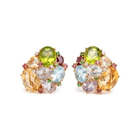 MULTIGEM AND YELLOW GOLD EARRINGS