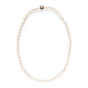 CULTURED PEARL, CONCH PEARL, AND SAPPHIRE NECKLACE