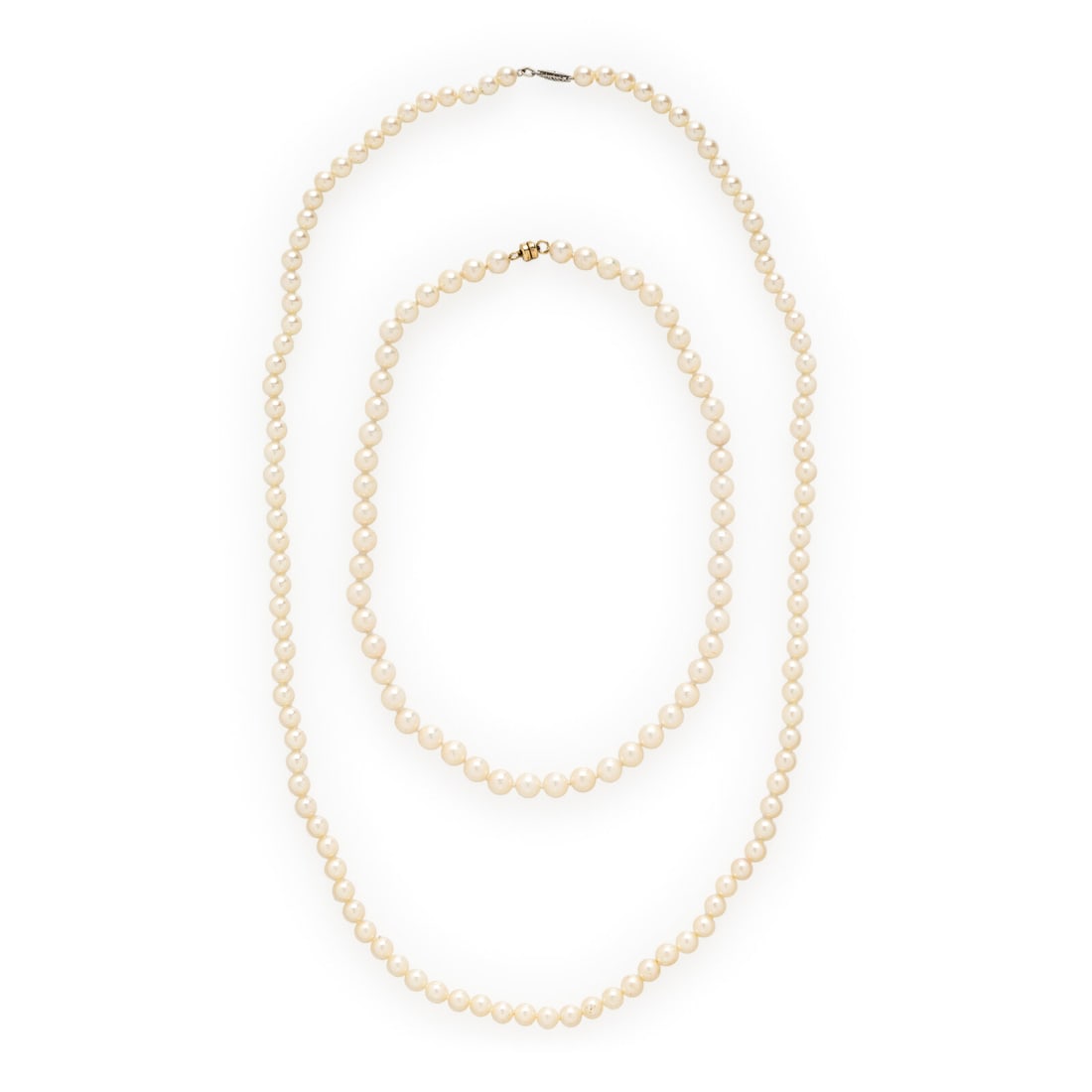 TWO CULTURED PEARL NECKLACES (1 of 2)