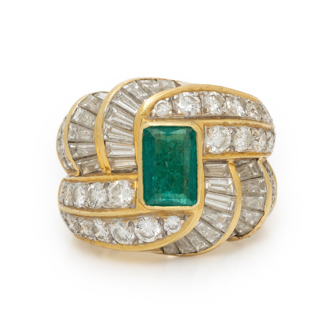 EMERALD, DIAMOND RING, AND YELLOW GOLD RING (1 of 3)