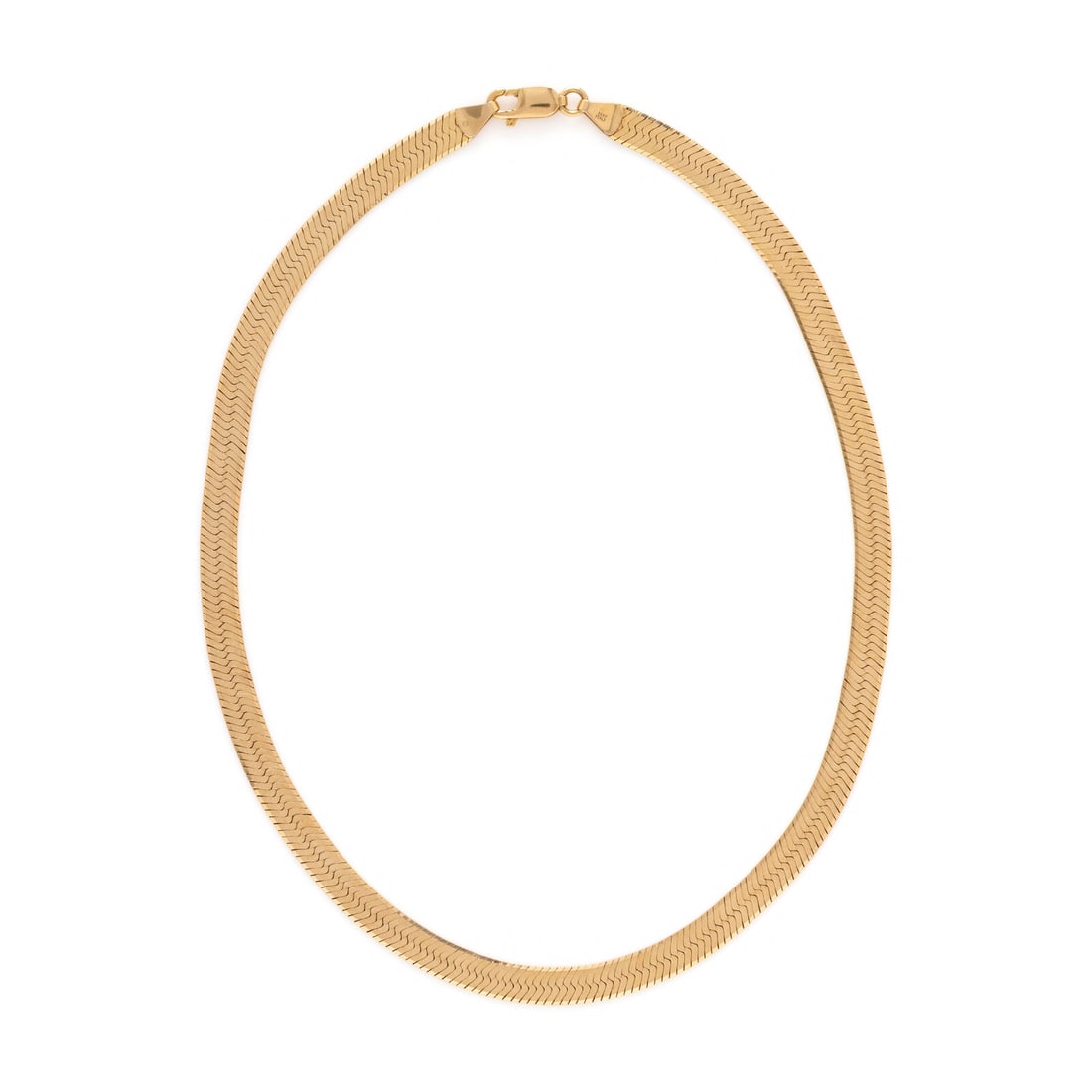 YELLOW GOLD HERRINGBONE CHAIN NECKLACE (1 of 3)