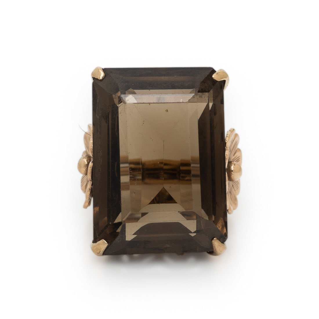 SMOKY QUARTZ AND YELLOW GOLD RING (1 of 3)