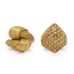 TWO YELLOW GOLD RINGS