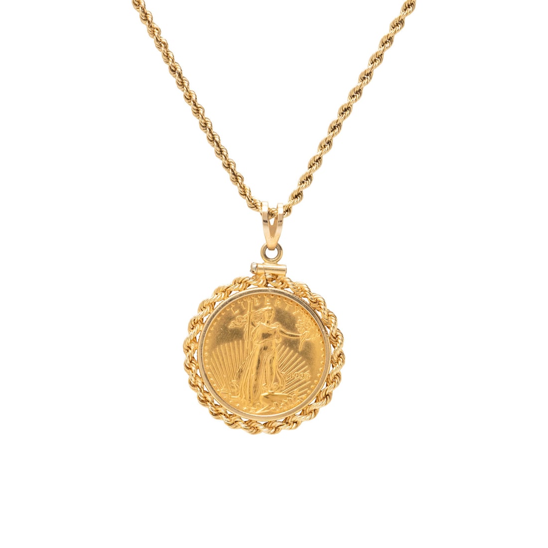GOLD EAGLE COIN PENDANT NECKLACE (1 of 3)