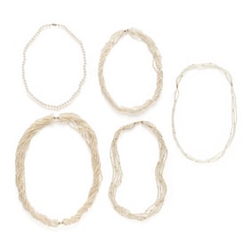 COLLECTION OF KESHI PEARL AND CULTURED PEARL NECKLACES