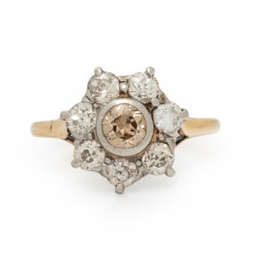 COLORED DIAMOND AND DIAMOND RING