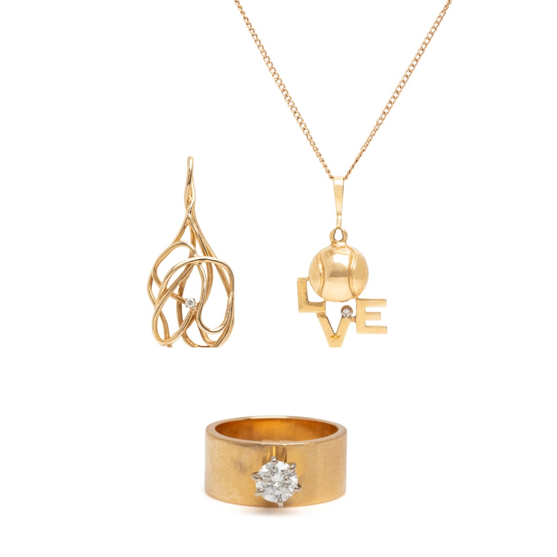 COLLECTION OF YELLOW GOLD AND DIAMOND JEWELRY (1 of 5)