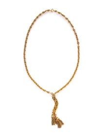 YELLOW GOLD CHAIN TASSEL NECKLACE