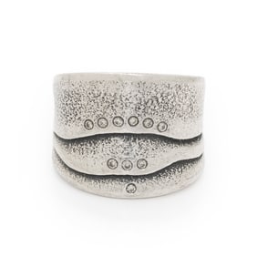 ATELIER ZOBEL, STERLING SILVER AND DIAMOND RING