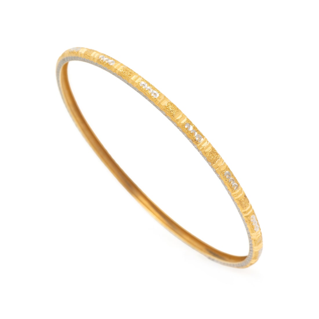 HIGH KARAT BICOLOR GOLD BANGLE BRACELET - 2