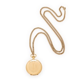 R&G ELFSTROM AND IWC, 14K YELLOW GOLD HUNTER CASE POCKET WATCH