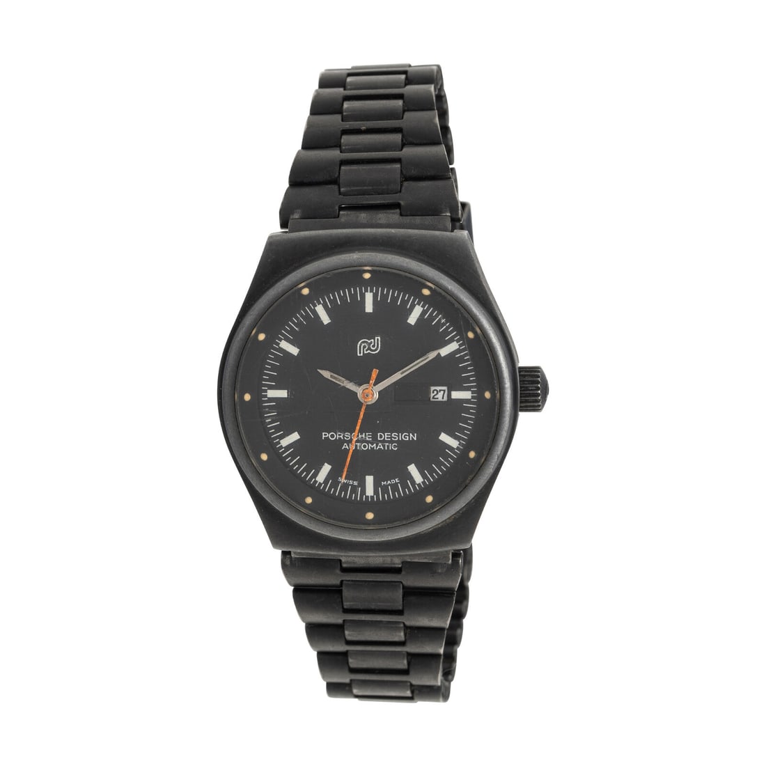 PORSCHE DESIGN, REF. 7050S STAINLESS STEEL DATE WATCH: PORSCHE DESIGN, REF. 7050S STAINLESS STEEL DATE WATCH Maker: Porsche Design Reference number: 7050 S Case size: Approx. 28 mm Case material: Stainless steel Dial: Black Movement: Automatic