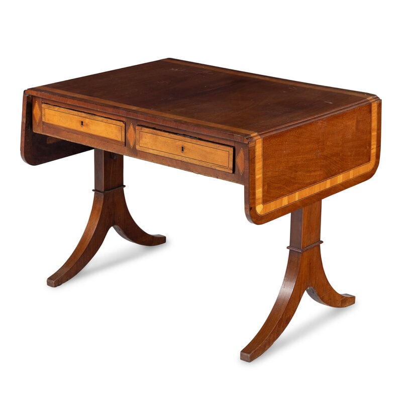A George III Mahogany and Satinwood Sofa Table (1 of 2)