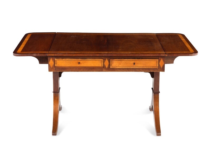 A George III Mahogany and Satinwood Sofa Table - 2