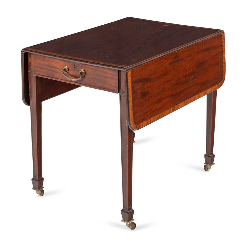 A George III Mahogany Pembroke Table: A George III Mahogany Pembroke Table Early 19th Century Height 27 1/4 x width 30 x depth 22 inches. Property from the Estate of Ben Solomon, Solomon-Paris Antiques, Indianapolis,