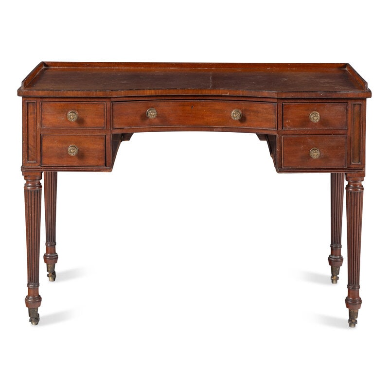 A George IV Mahogany Dressing Table: A George IV Mahogany Dressing Table By Gillows, Second Quarter 19th Century Height 30 1/2 x width 41 1/2 x depth 21 inches. Property from the Estate of Ben Solomon, Solomon-Paris
