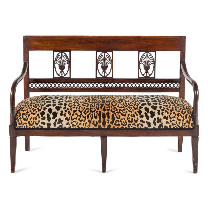 An Italian Neoclassical Walnut Settee (1 of 3)