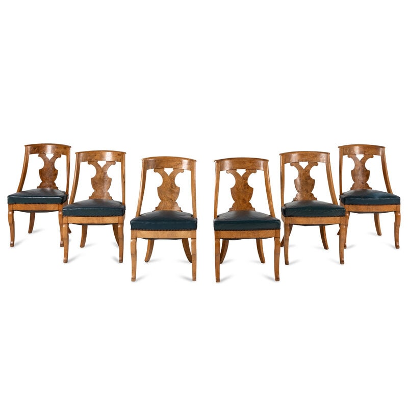 A Set of Six German or Austrian Walnut Dining Chairs (1 of 3)