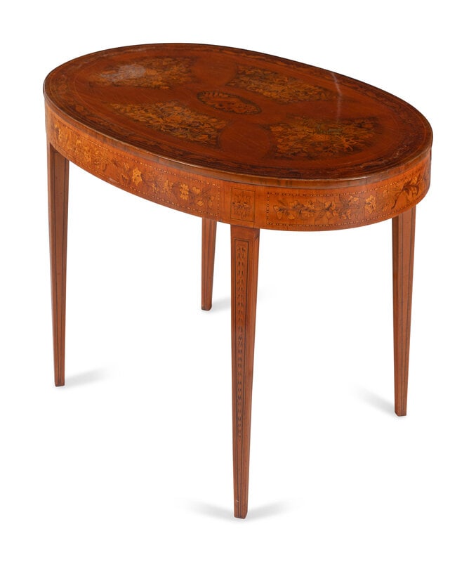 A Continental Marquetry Center Table - 2