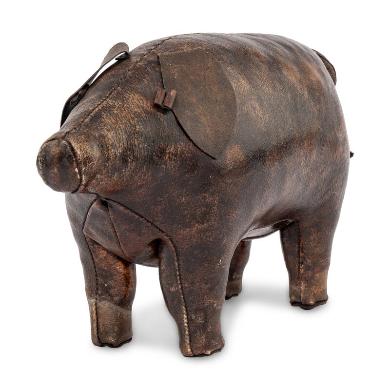 An Omersa Leather Pig-Form Stool (1 of 2)