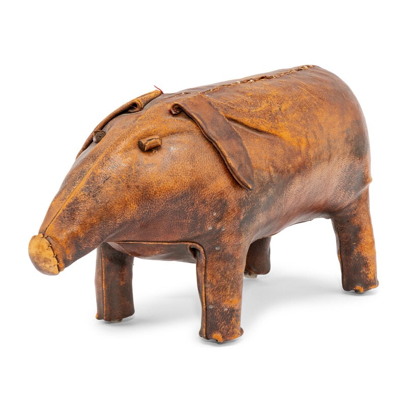 An Omersa Leather Pig-Form Ottoman (1 of 3)