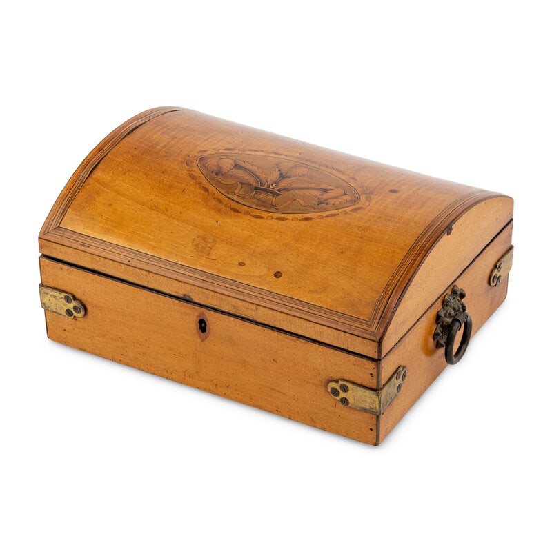 An English Satinwood and Marquetry Table Casket (1 of 2)