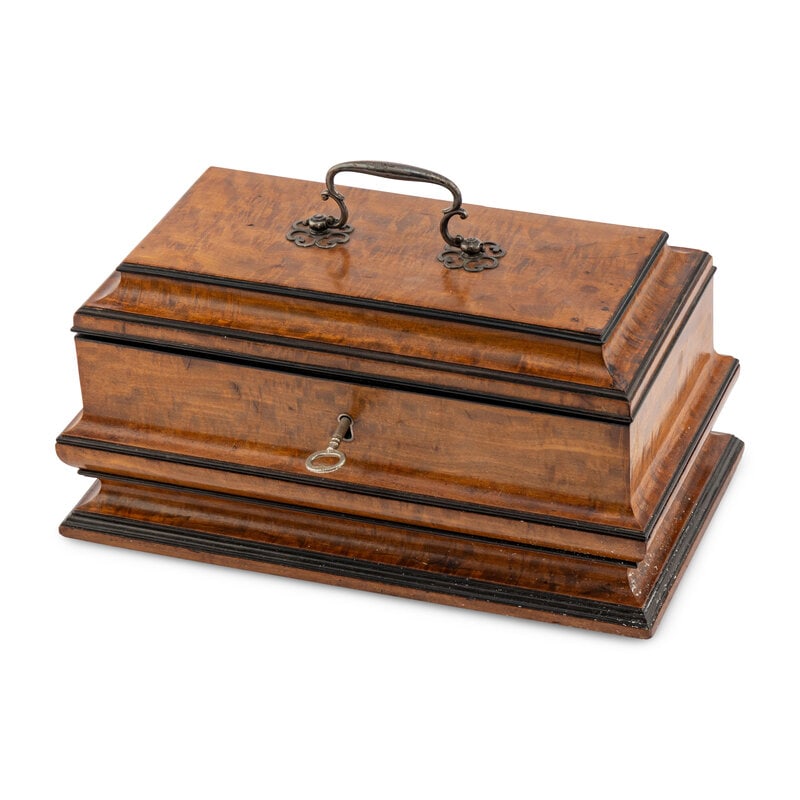 An English Mahogany and Parcel-Ebonized Tea Caddy (1 of 2)