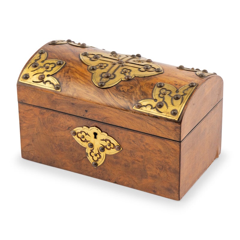 An English Rosewood and Brass Mounted Tea Caddy (1 of 2)