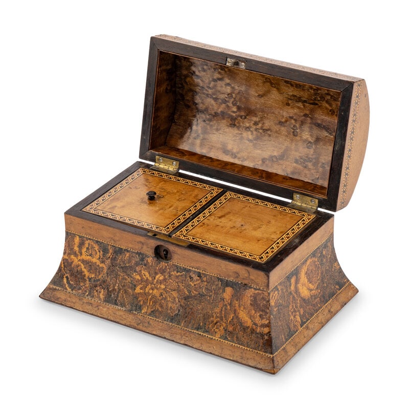 An English Tunbridge Marquetry Tea Caddy - 2