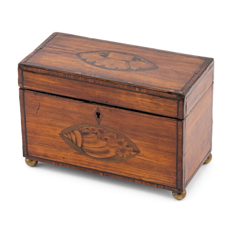 A Regency Mahogany and Rosewood Tea Caddy (1 of 2)
