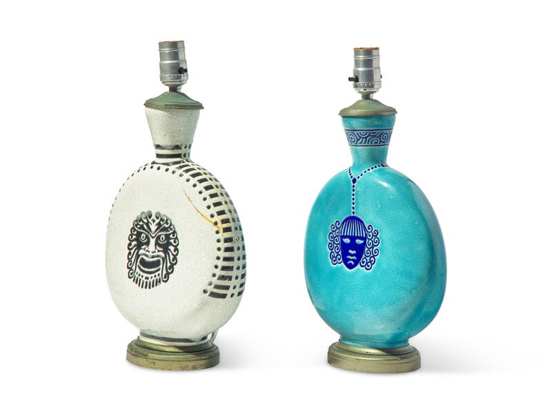 Two French Art Deco Earthenware Vases, Now Mounted as Lamps - 2