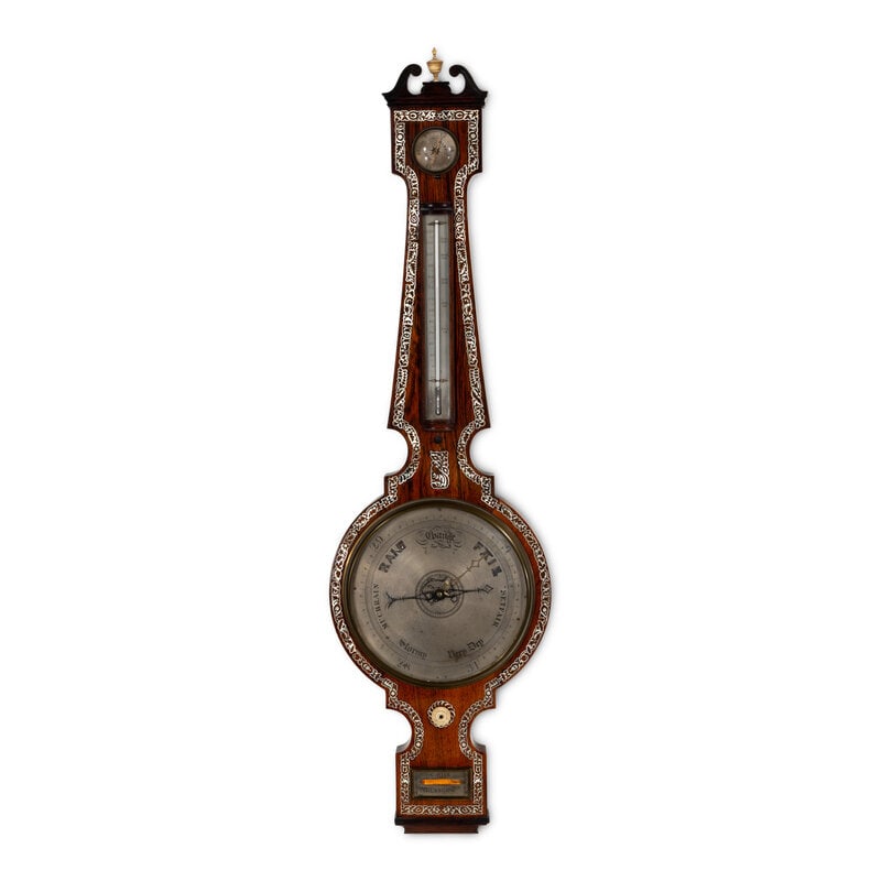 A Scottish Rosewood and Mother-of-Pearl Inlaid Wheel Barometer (1 of 2)