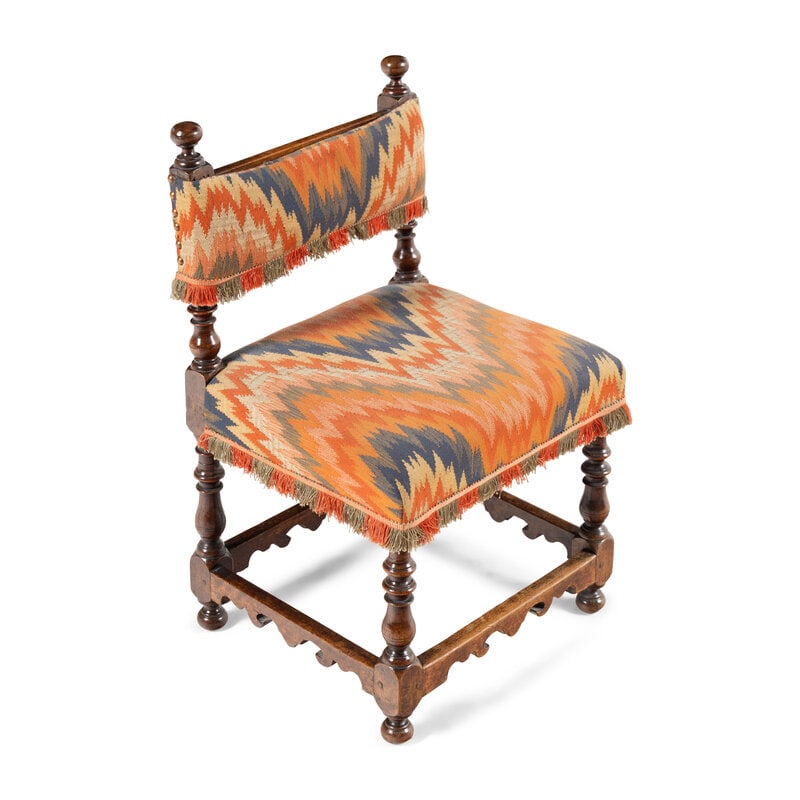 A Charles II Walnut Child's Chair - 2