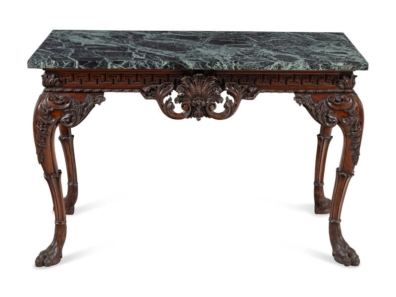 A George II Style Mahogany and Marble Top Console Table (1 of 4)