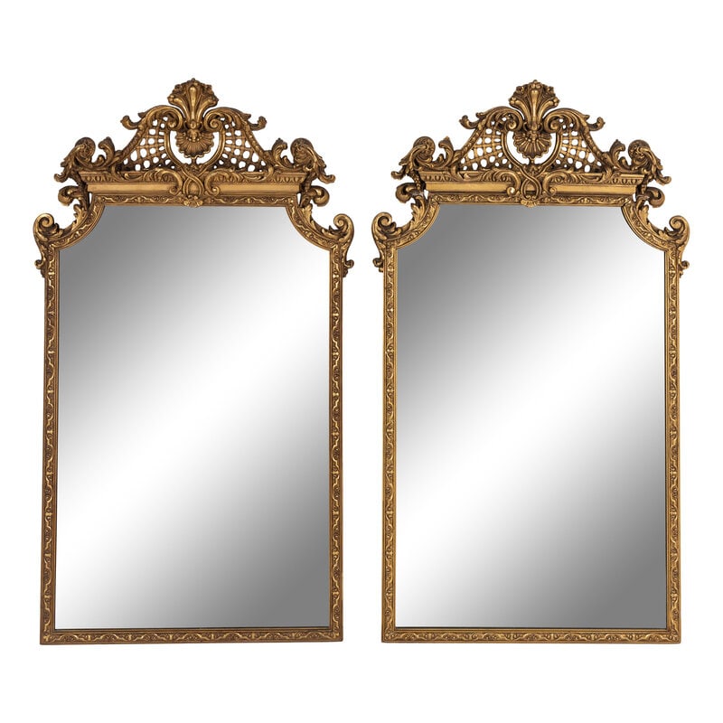 A Pair of George III Style Giltwood Mirrors: A Pair of George III Style Giltwood Mirrors 20th Century 53 x 30 1/2 inches. Property from a Private Collector This lot is located in Chicago.
