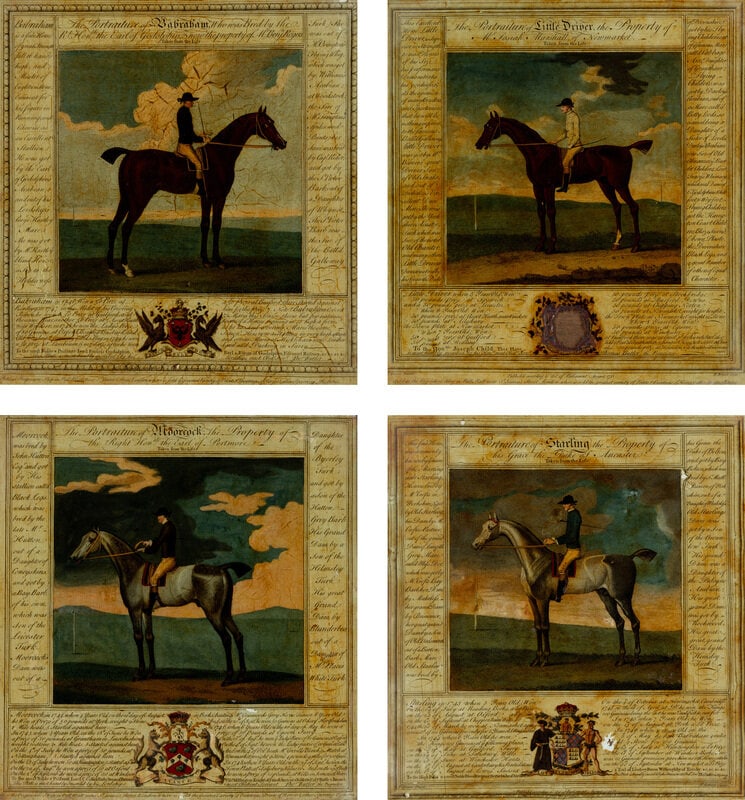 A Set of Four English Mezzotints on Glass - 2